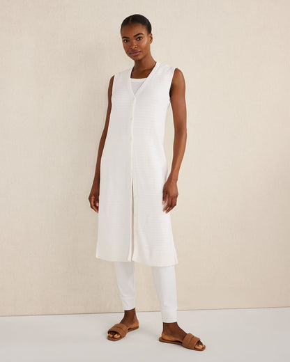 ORGANIC COTTON LINEAR STITCH DUSTER