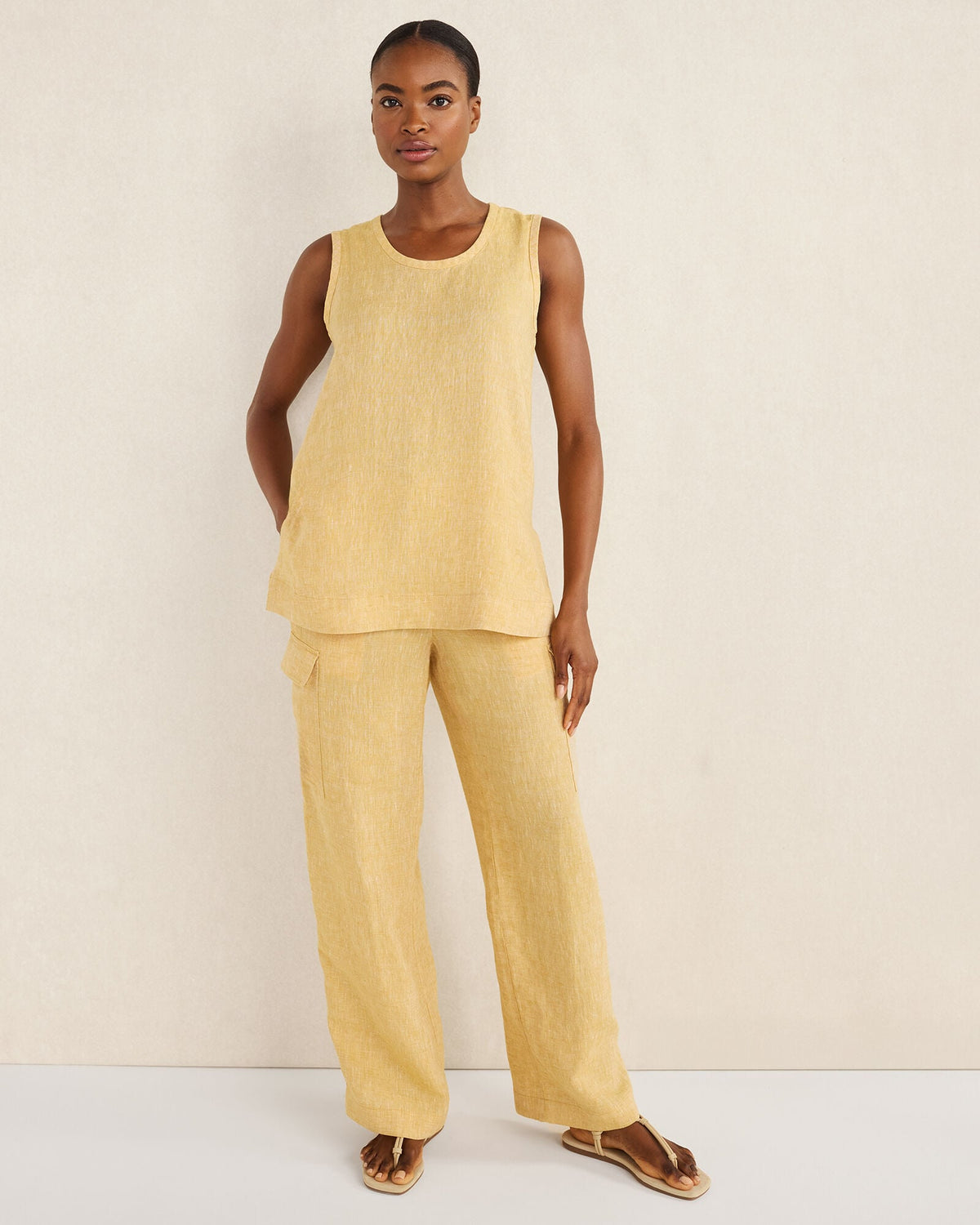 LINEN SCOOP NECK TUNIC