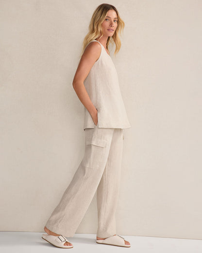 LINEN SCOOP NECK TUNIC