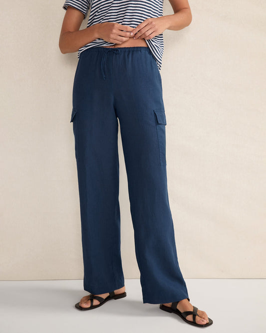 LINEN CARGO PANTS