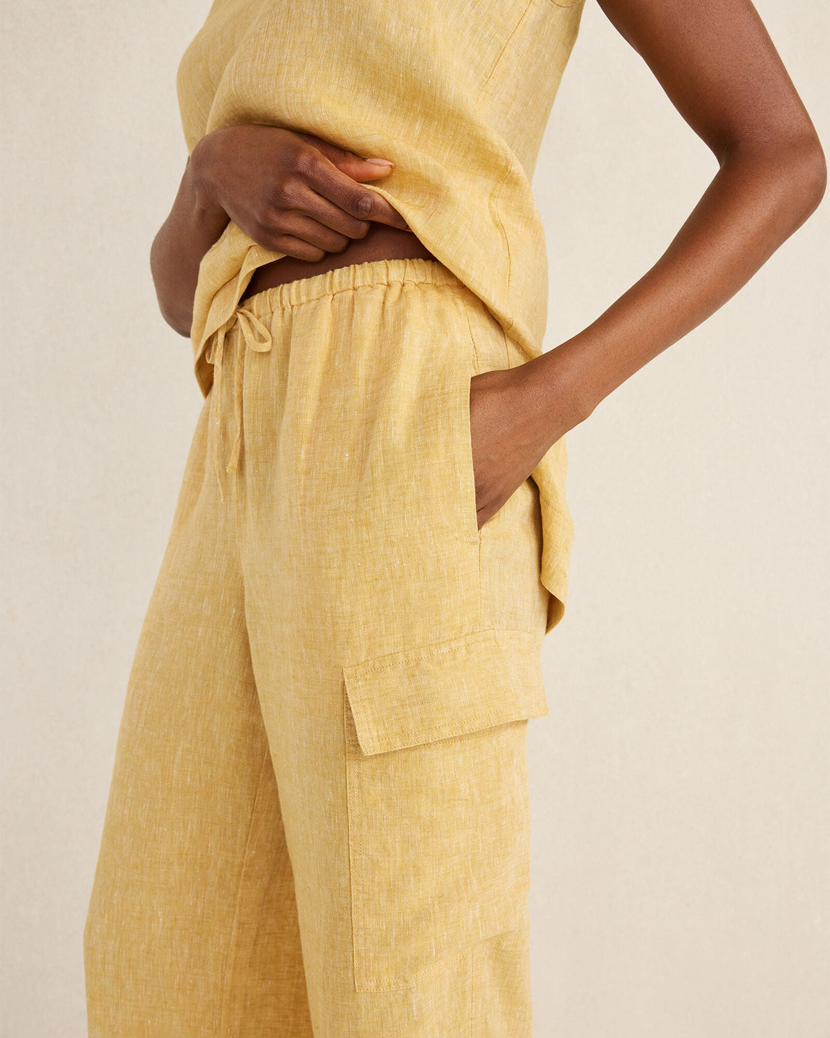 LINEN CARGO PANTS