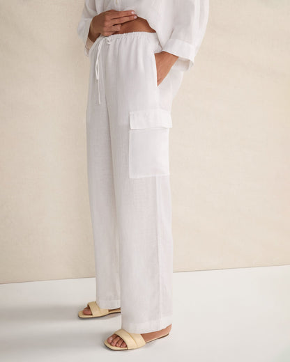 LINEN CARGO PANTS