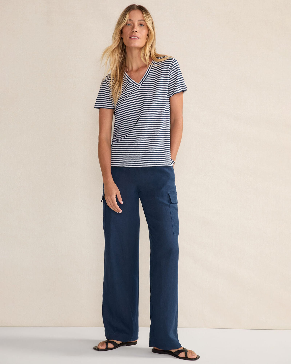 LINEN CARGO PANTS