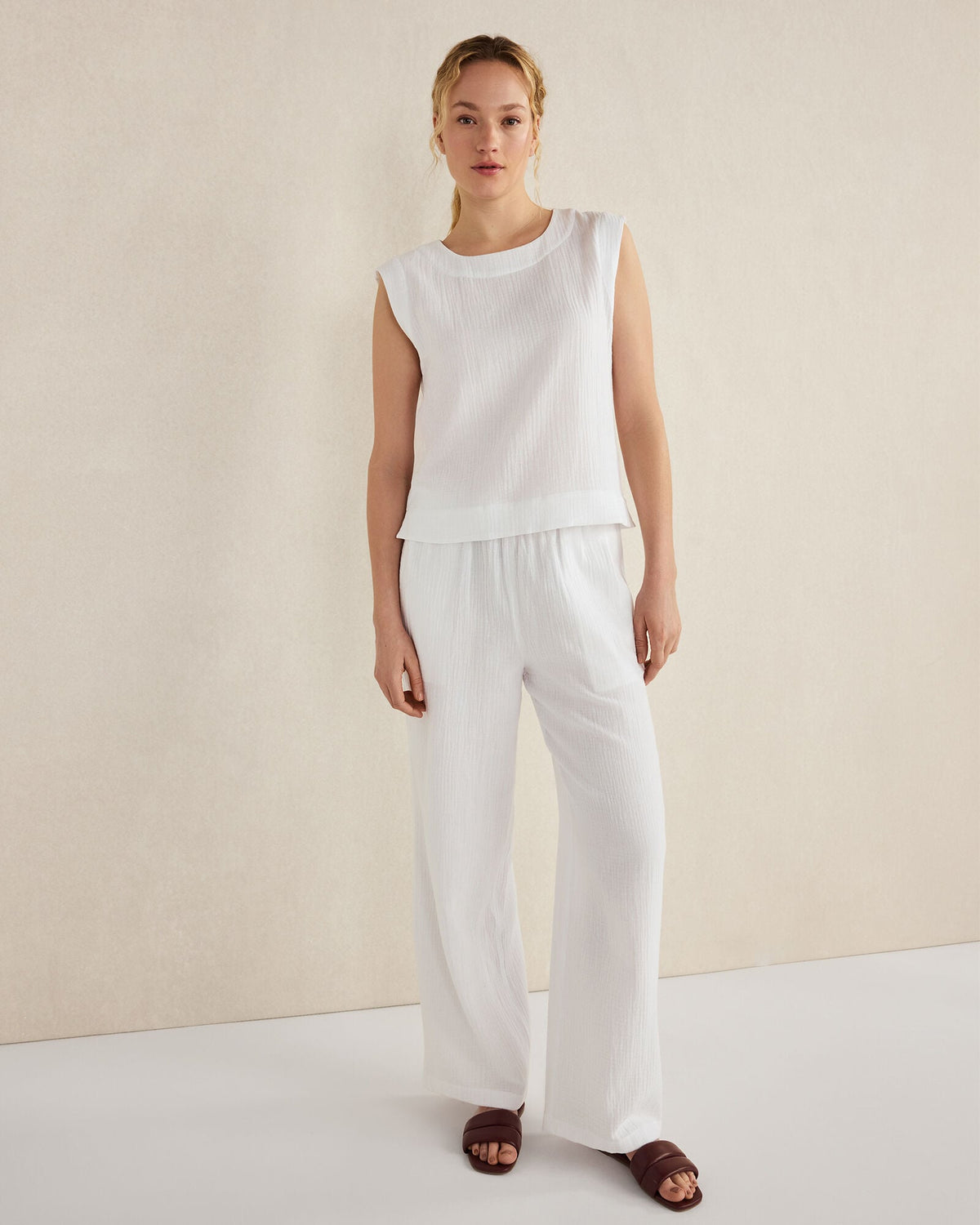 ORGANIC COTTON GAUZE TANK TOP