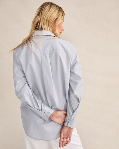 ORGANIC COTTON POPLIN BUTTON DOWN TOP