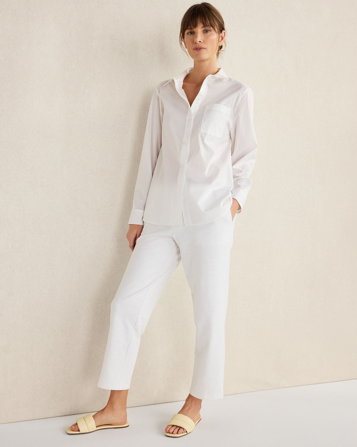 ORGANIC COTTON POPLIN BUTTON DOWN TOP