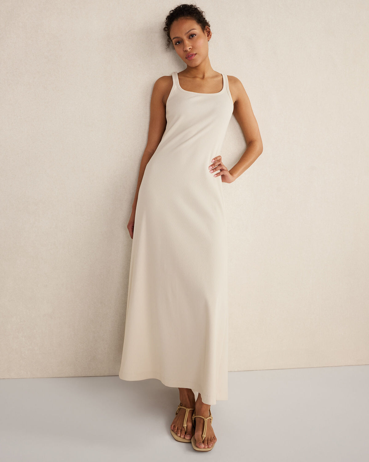 ORGANIC COTTON RIB KNIT MAXI DRESS