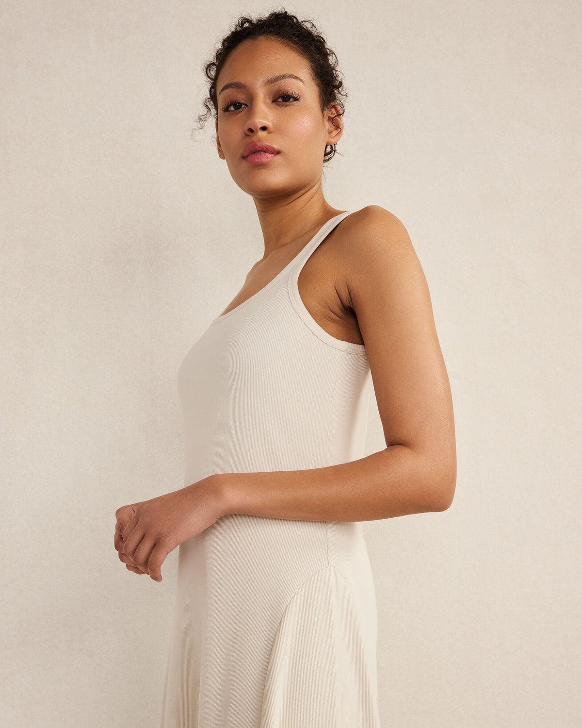 ORGANIC COTTON RIB KNIT MAXI DRESS