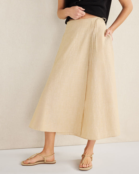 ORGANIC COTTON LINEN WRAP SKIRT