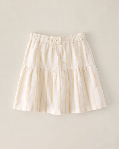 ORGANIC COTTON LINEN TIERED SKIRT