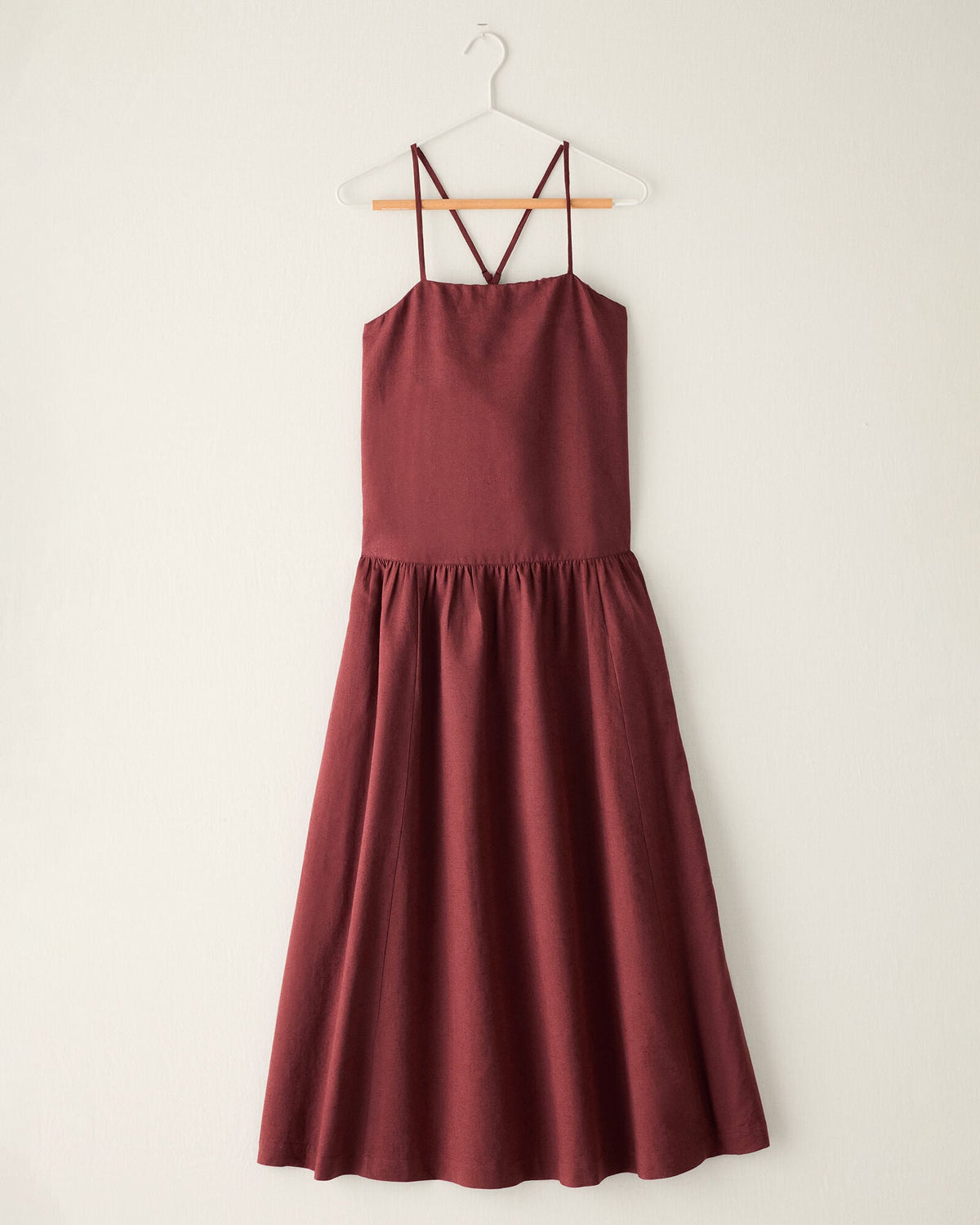 ORGANIC COTTON LINEN DROP WAIST MAXI DRESS