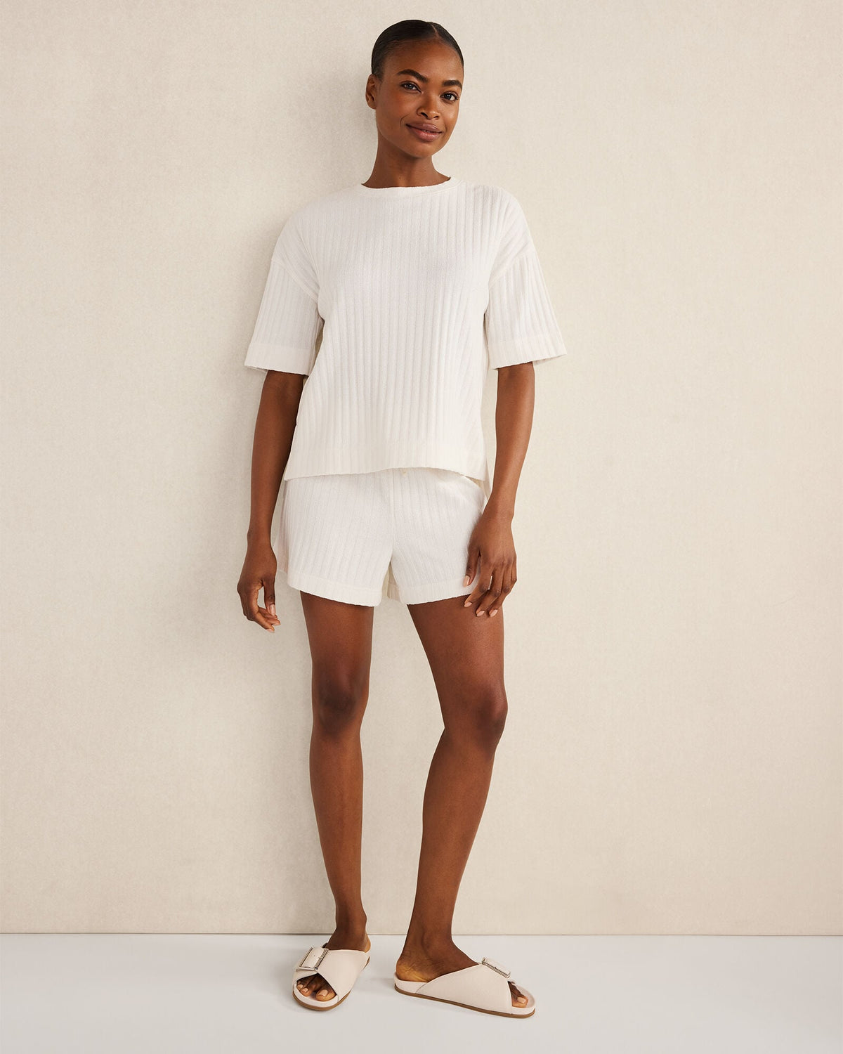 COTTON WIDE RIB SHORTS