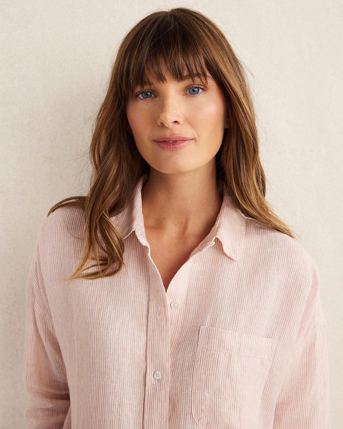 LINEN STRIPED BOXY SHIRT