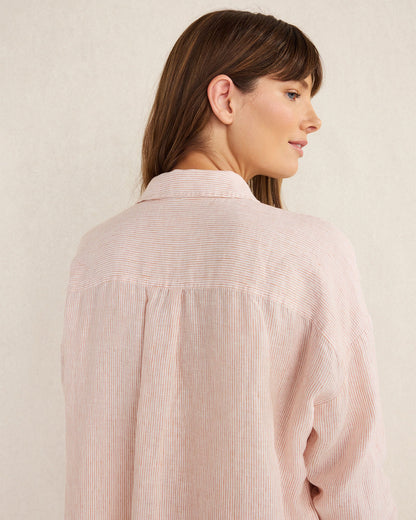 LINEN STRIPED BOXY SHIRT