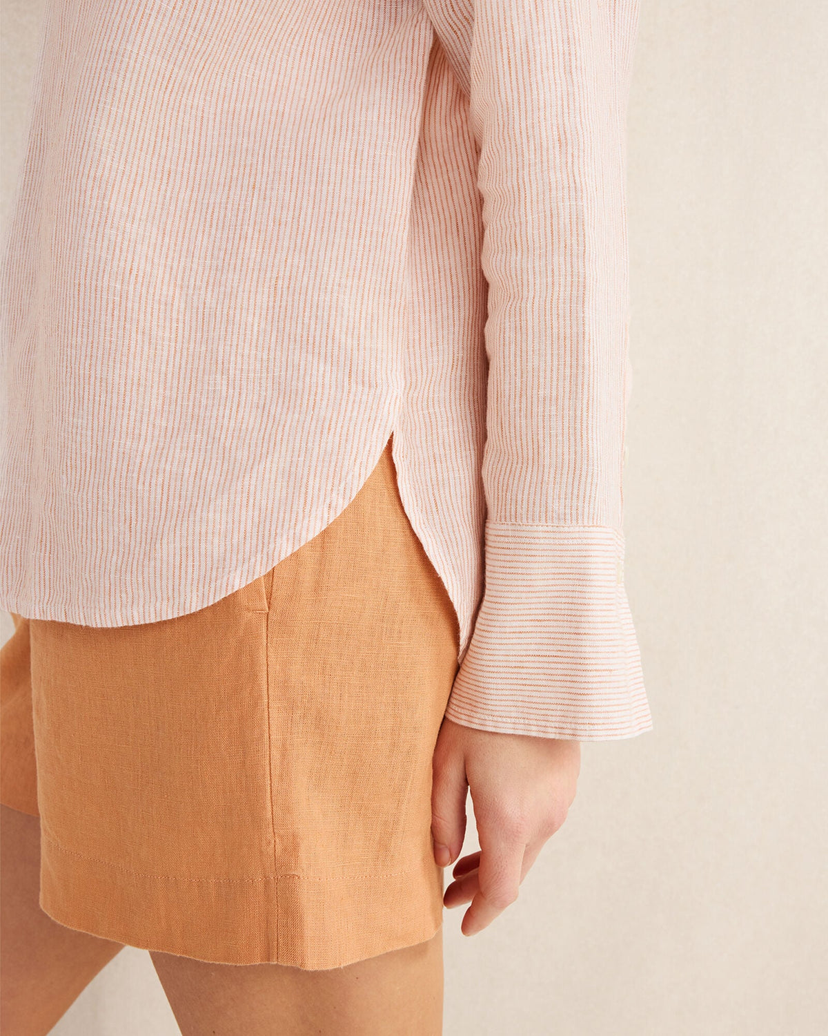 LINEN STRIPED BOXY SHIRT