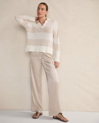 WASHABLE SILK CARGO PANTS