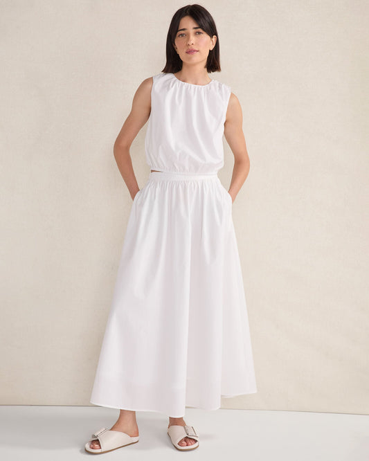 ORGANIC COTTON POPLIN MAXI SKIRT