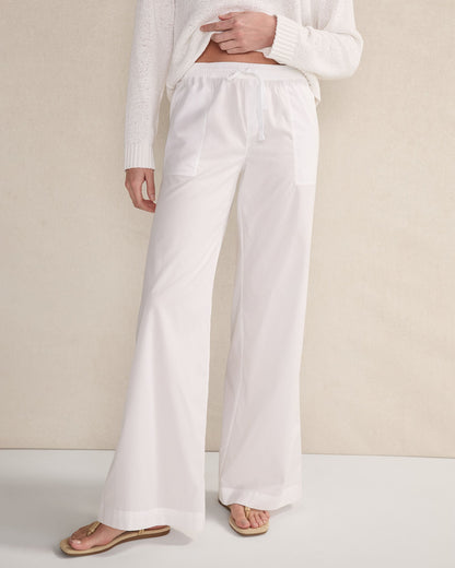 ORGANIC COTTON POPLIN WIDE LEG PANTS