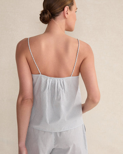 ORGANIC COTTON POPLIN DELICATE STRIPE SLEEP SET