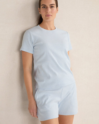 ORGANIC COTTON RIB KNIT SHORT SLEEVE TEE