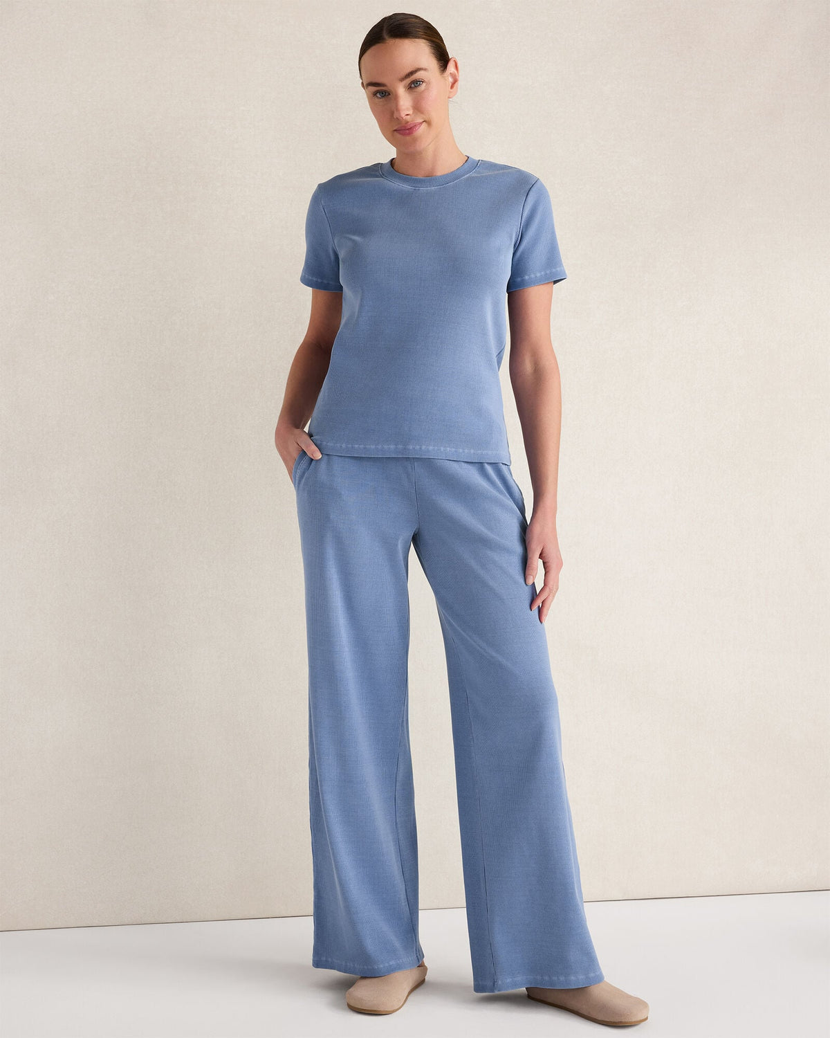 ORGANIC COTTON RIB KNIT SHORT SLEEVE TEE