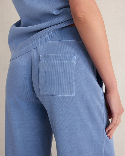 ORGANIC COTTON RIB KNIT WIDE LEG PANTS