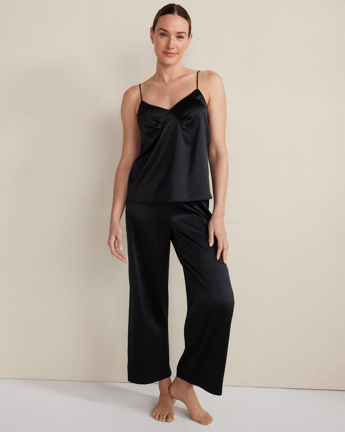 WASHABLE SILK PLEATED CAMI