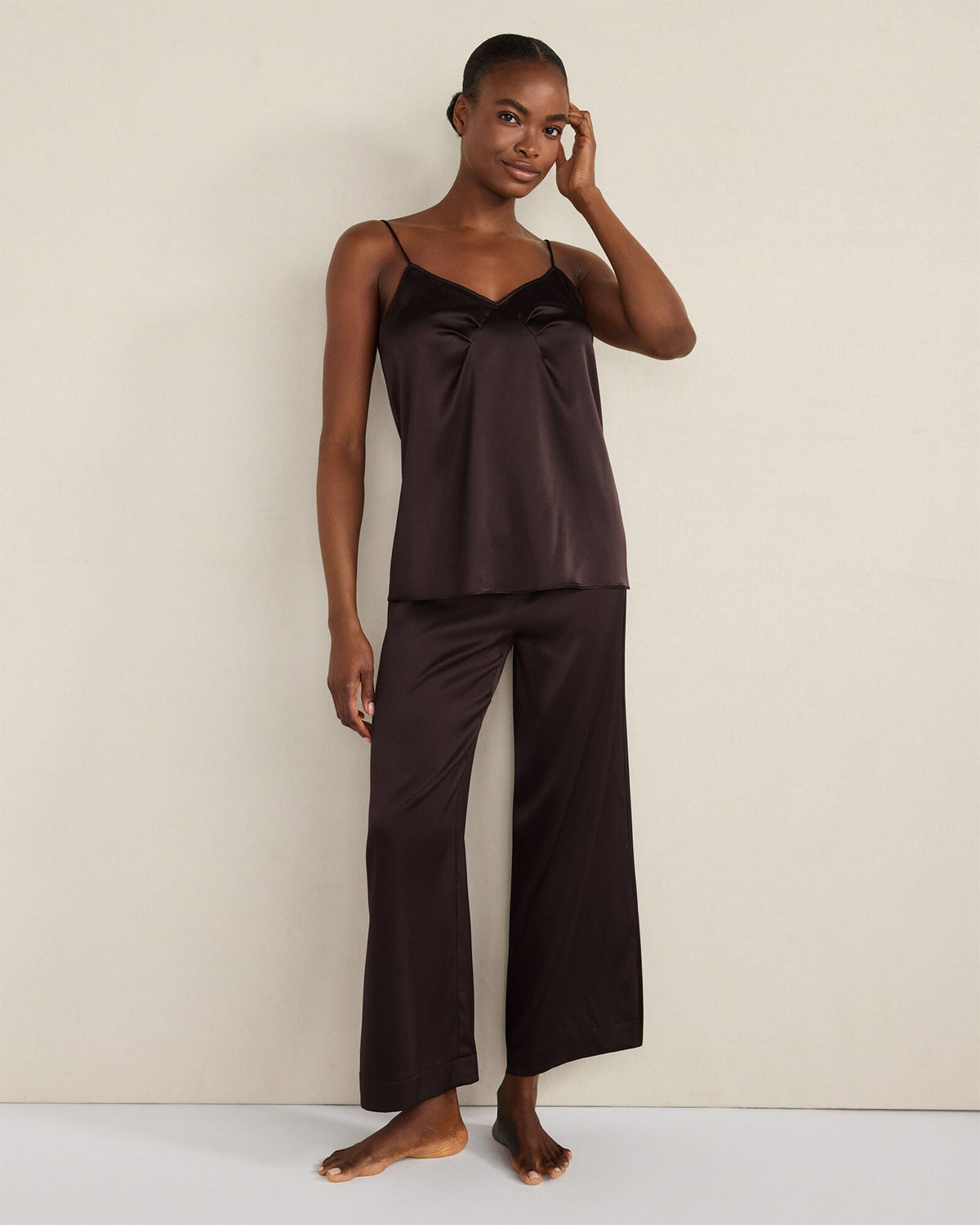 WASHABLE SILK PLEATED CAMI