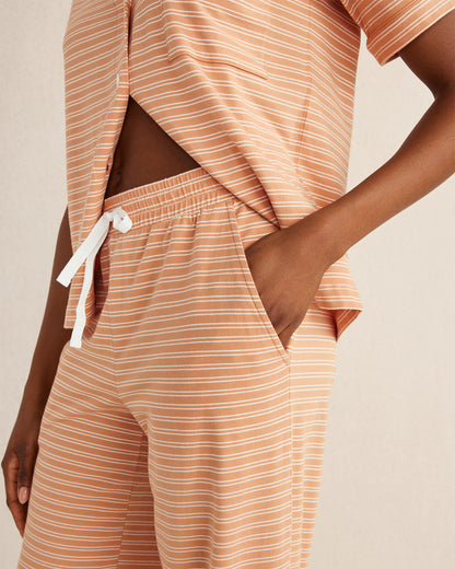 ORGANIC COTTON JERSEY STRIPED SLEEP PANTS