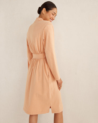 ORGANIC COTTON JERSEY STRIPED ROBE