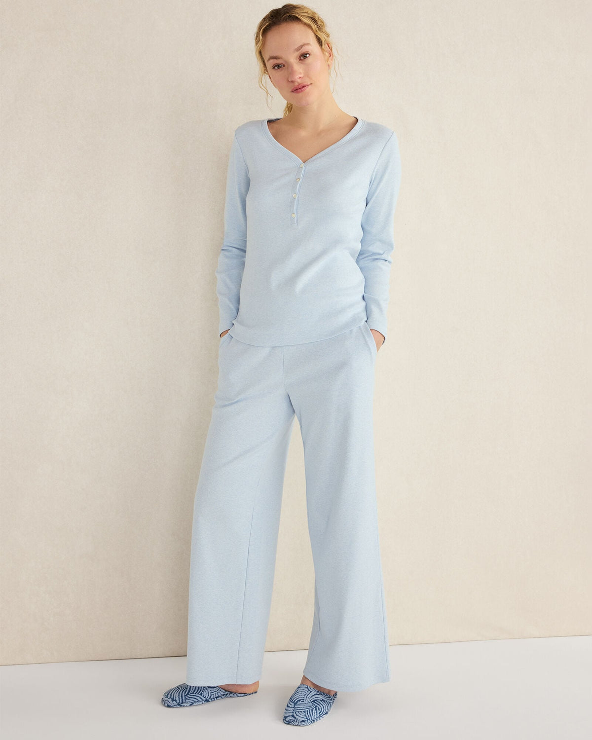ORGANIC COTTON RIB KNIT HENLEY