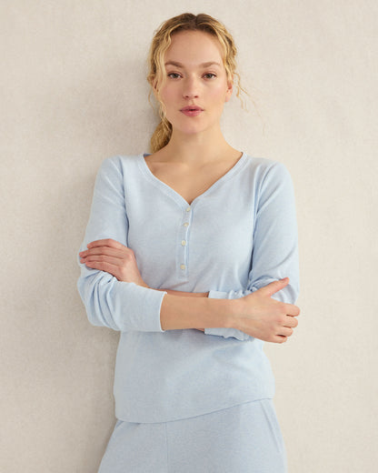 ORGANIC COTTON RIB KNIT HENLEY