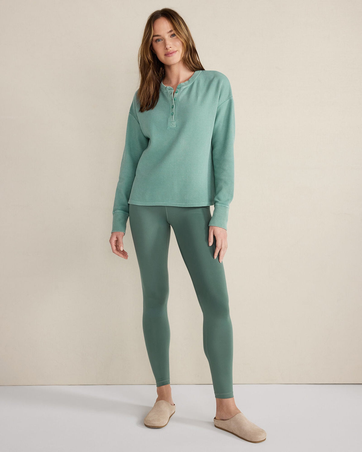 ORGANIC COTTON WAFFLE HENLEY