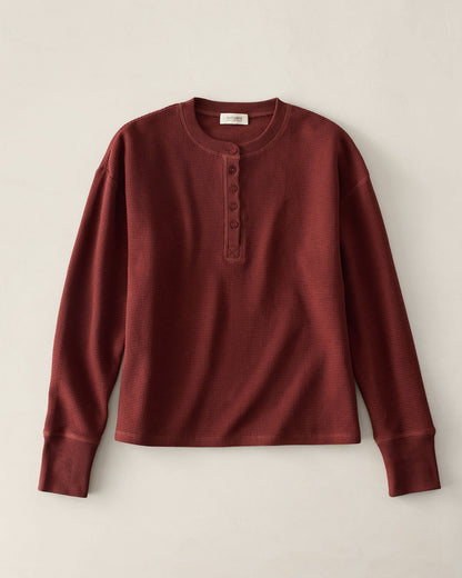 ORGANIC COTTON WAFFLE HENLEY