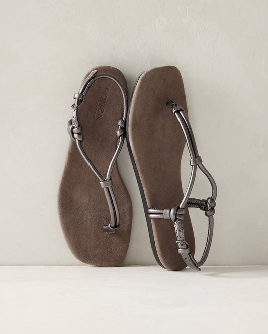LEATHER DOUBLE STRAP THONG SANDALS