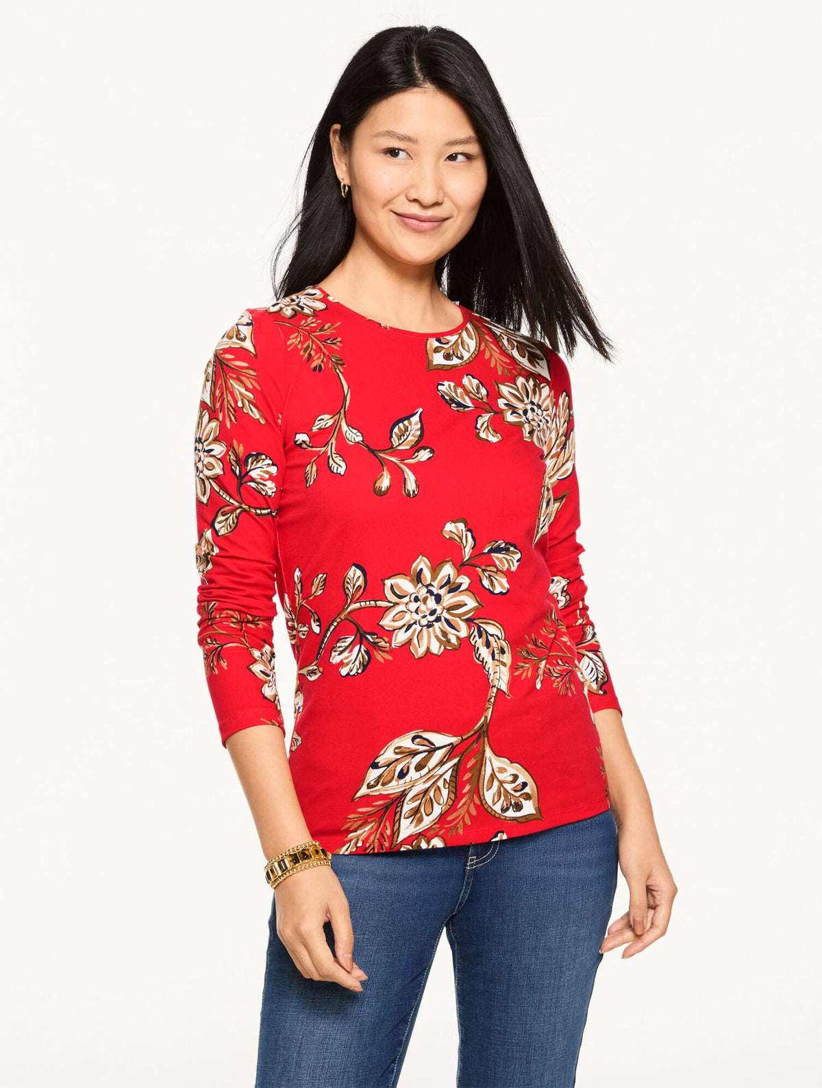LONG SLEEVE CREWNECK TEE - SYMPHONY FLORAL