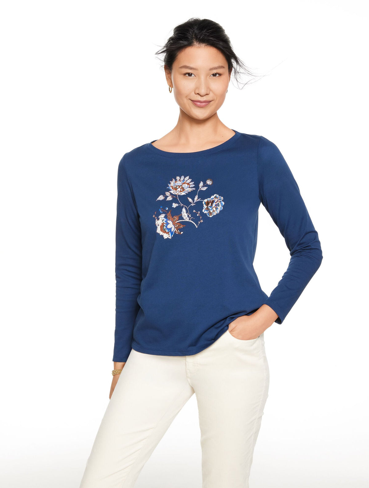 LONG SLEEVE CREWNECK TEE - FULL BLOOM