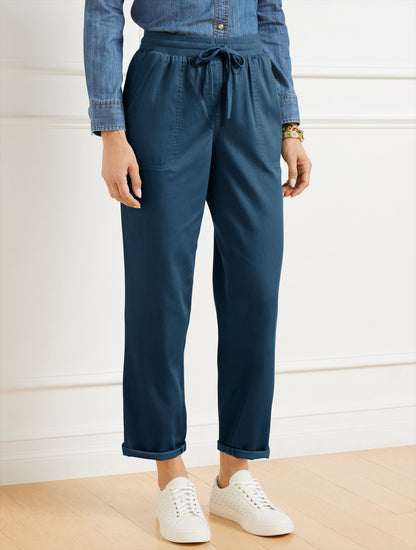 STRAIGHT ANKLE RELAXED PULL-ON PANTS