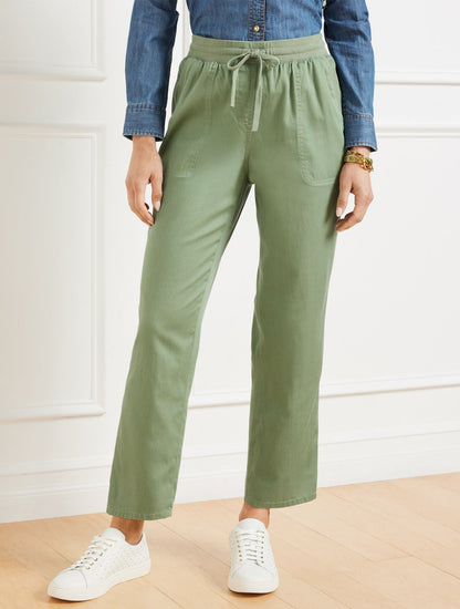 STRAIGHT ANKLE RELAXED PULL-ON PANTS
