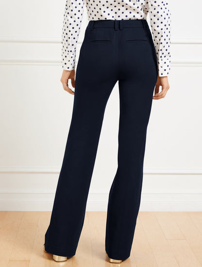 FLARE LEG COTTON BI-STRETCH PANTS