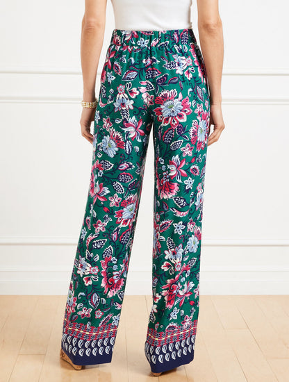 WIDE LEG PULL-ON PANTS - GORGEOUS GARDEN
