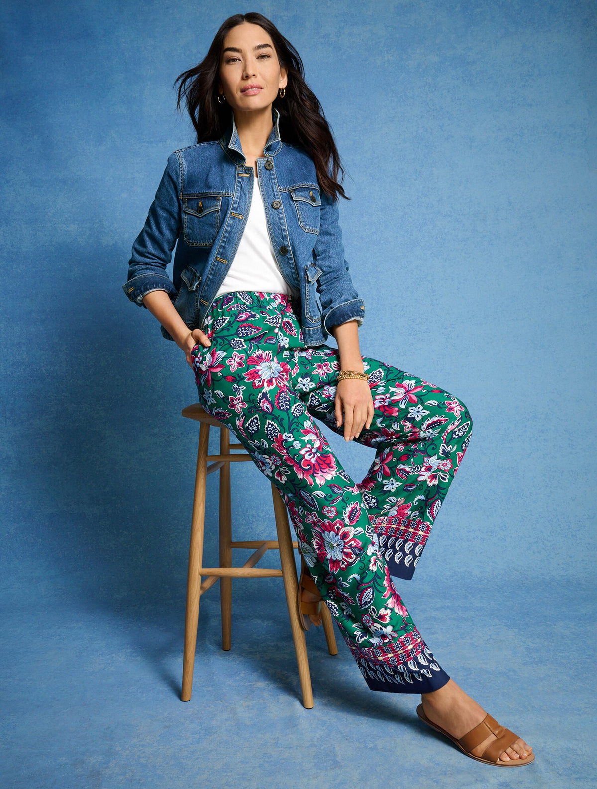 WIDE LEG PULL-ON PANTS - GORGEOUS GARDEN