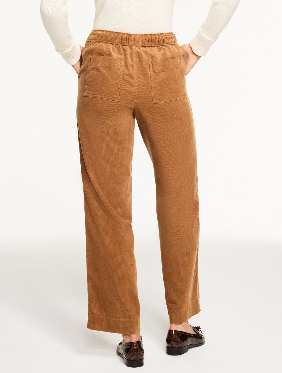 STRAIGHT LEG PULL-ON CORDUROY PANTS