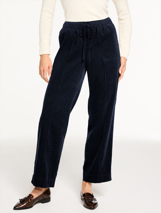 STRAIGHT LEG PULL-ON CORDUROY PANTS