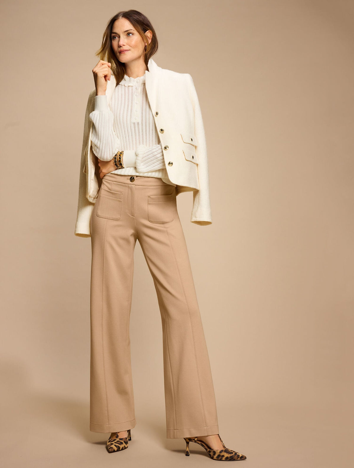 WIDE LEG PONTE PANTS