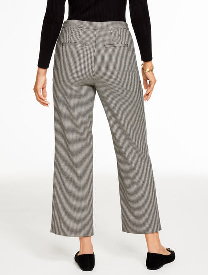 SLIM WIDE ANKLE PANTS - HARVEST HOUNDSTOOTH