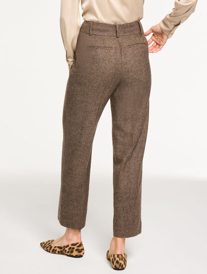 SLIM WIDE LEG ANKLE PANTS - DONEGAL