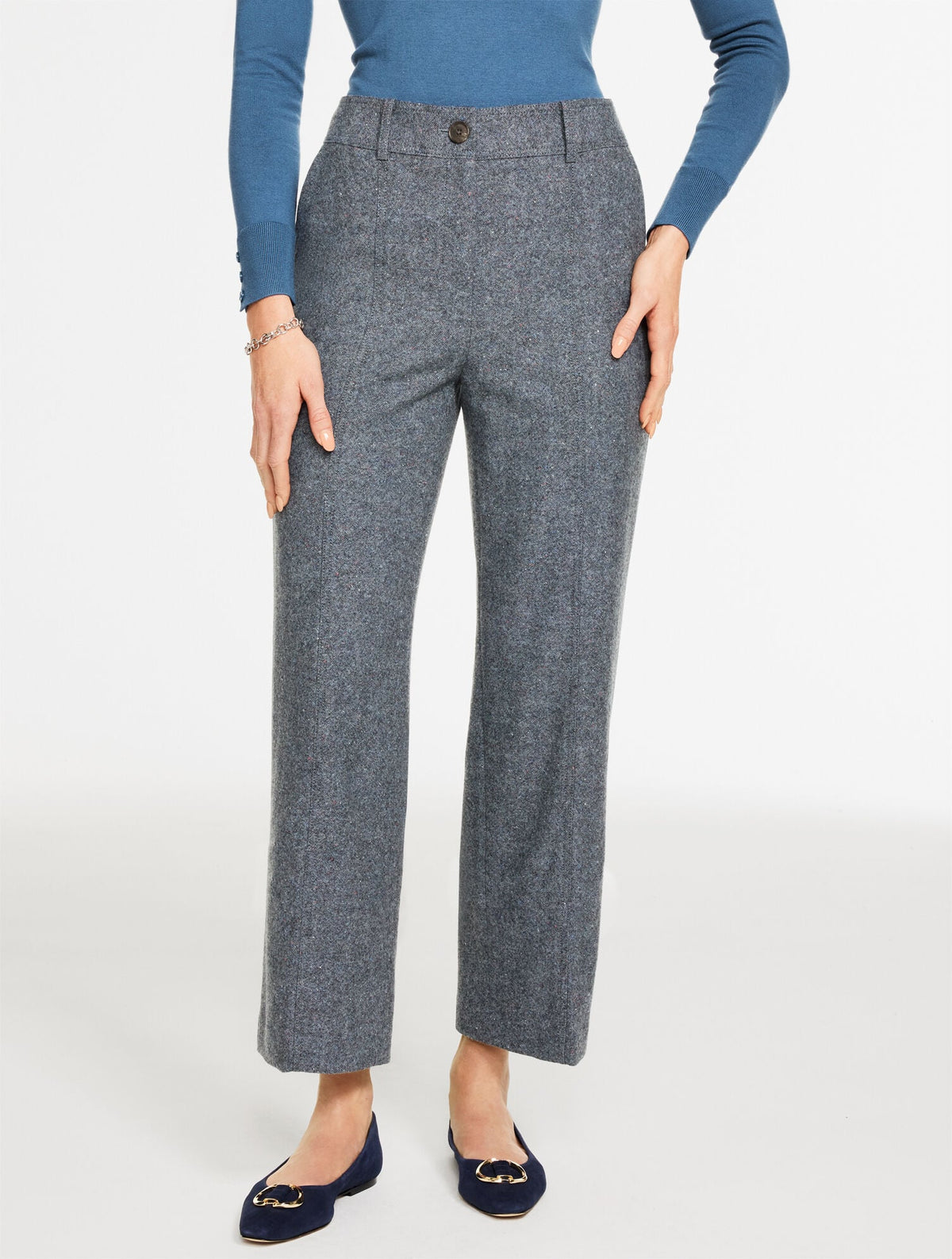 SLIM WIDE LEG ANKLE PANTS - DONEGAL