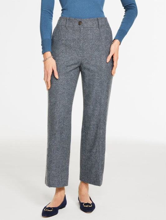 SLIM WIDE LEG ANKLE PANTS - DONEGAL