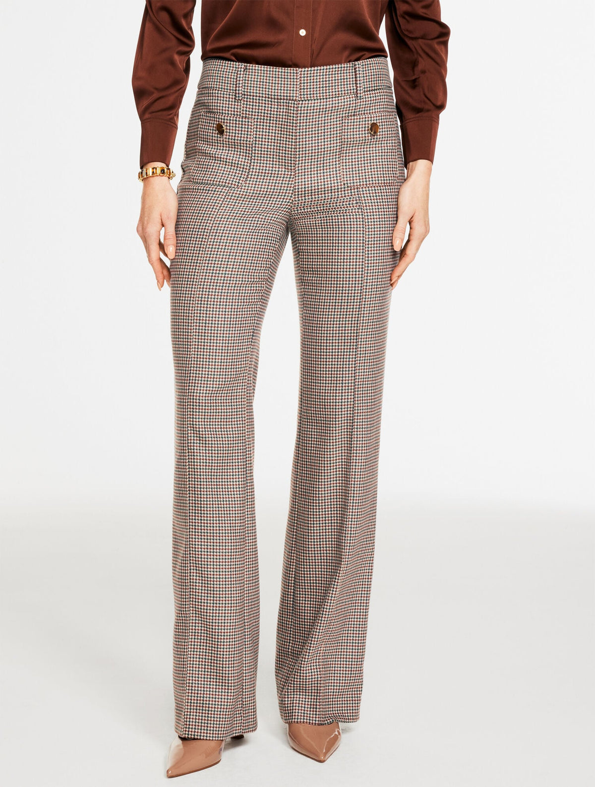 BOOT LEG PANTS - CHARMING PLAID